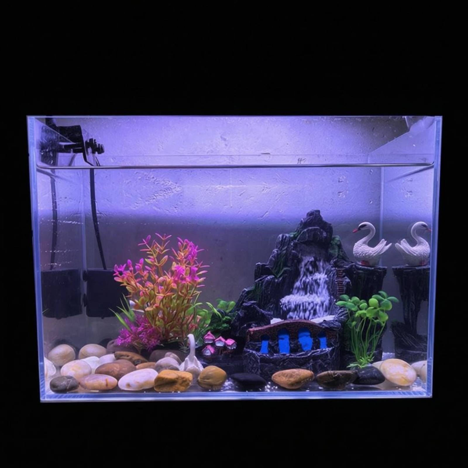 Aquarium Fish Hiding Spot - Aquarium Waterfall Ornament Vivid Colors Resin
