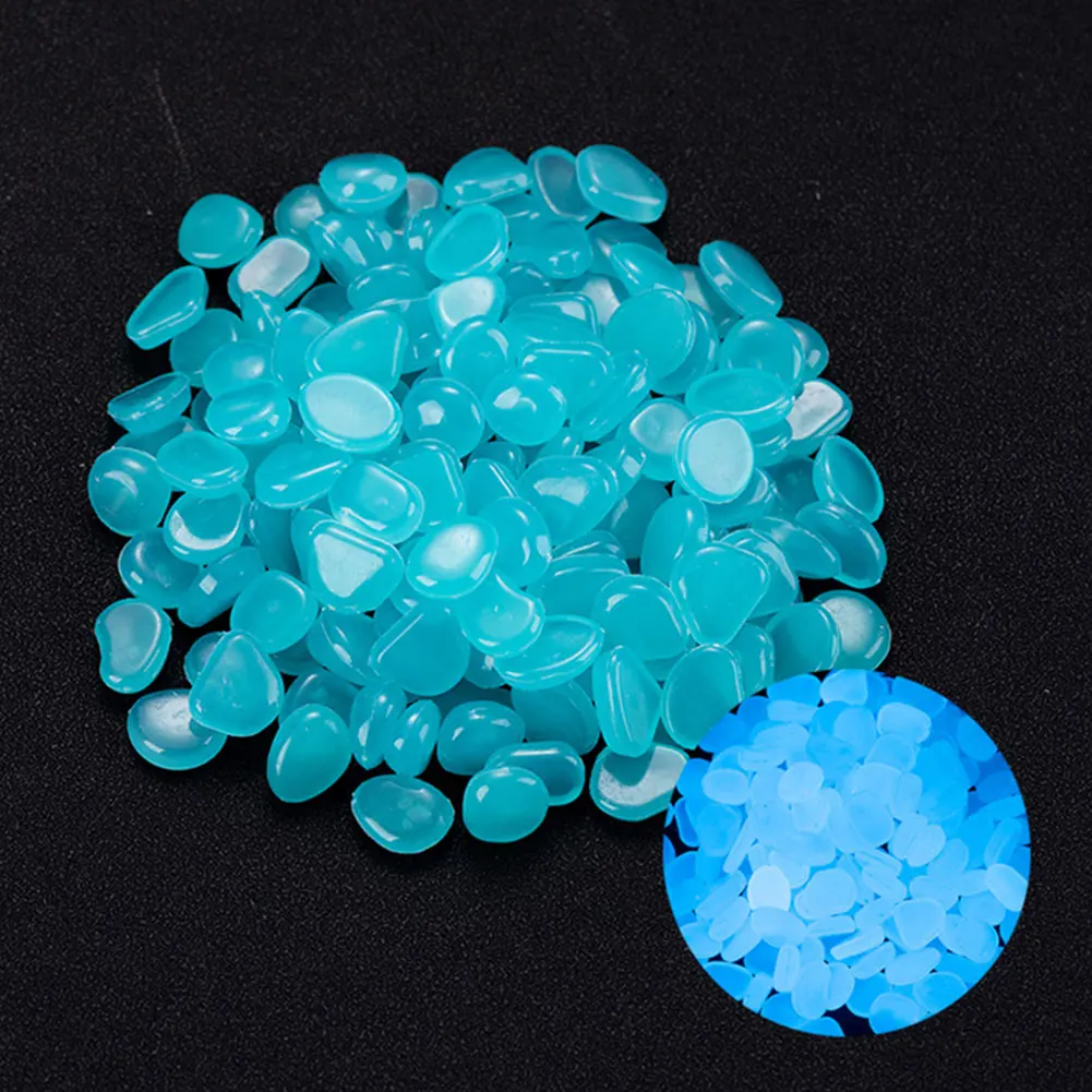 Aquarium Fish Gallery - 100Pcs Pebbles Glow In The Dark