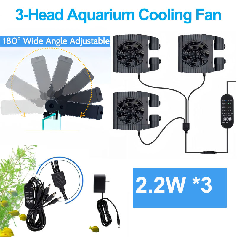 3-Head Aquarium Cooling Fan 5- - Aquarium Fish Uk recensie en prijs