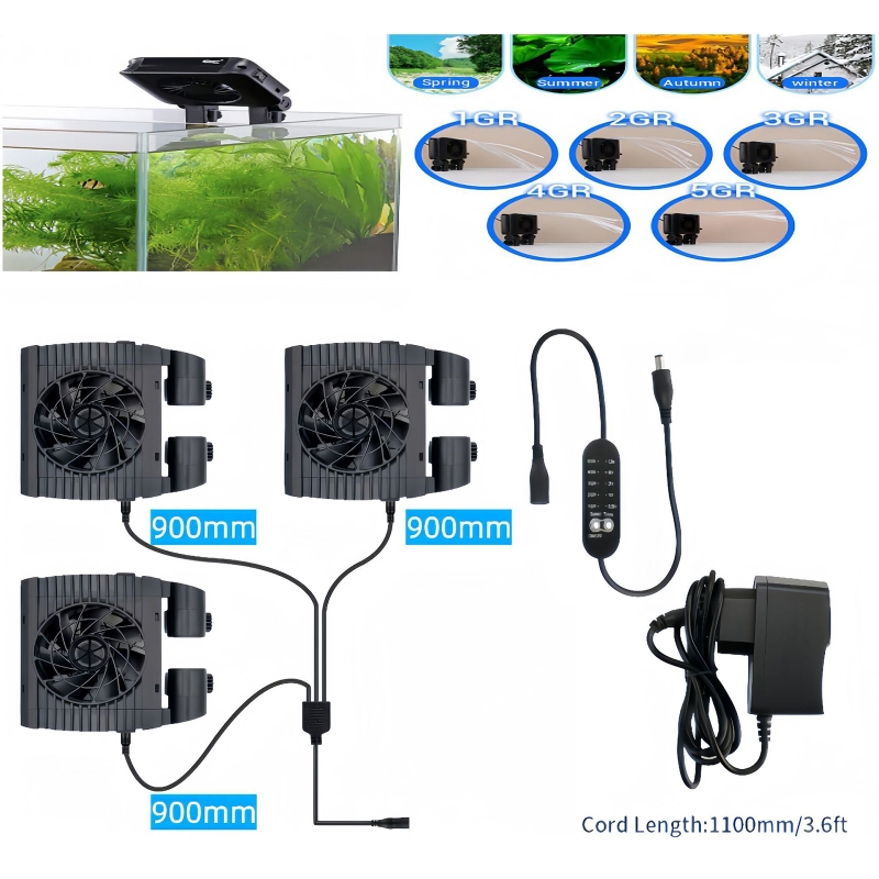 3-Head Aquarium Cooling Fan 5- - Aquarium Fish Uk recensie en prijs