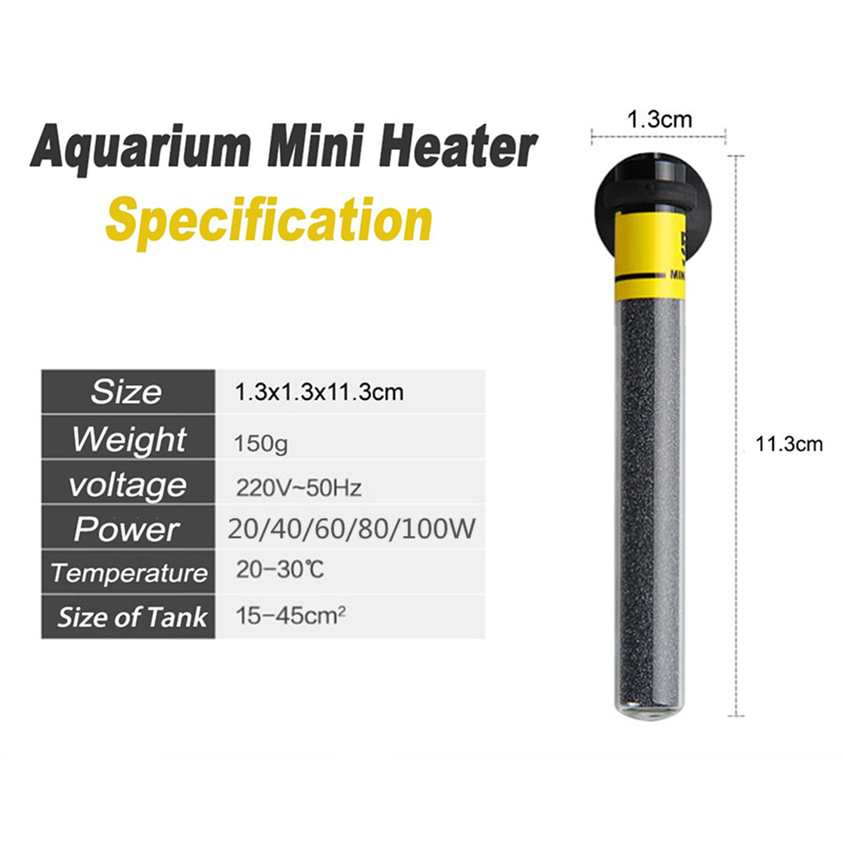 Mini Aquarium Heater Submersib - Aquarium Fish Uk recensie en prijs