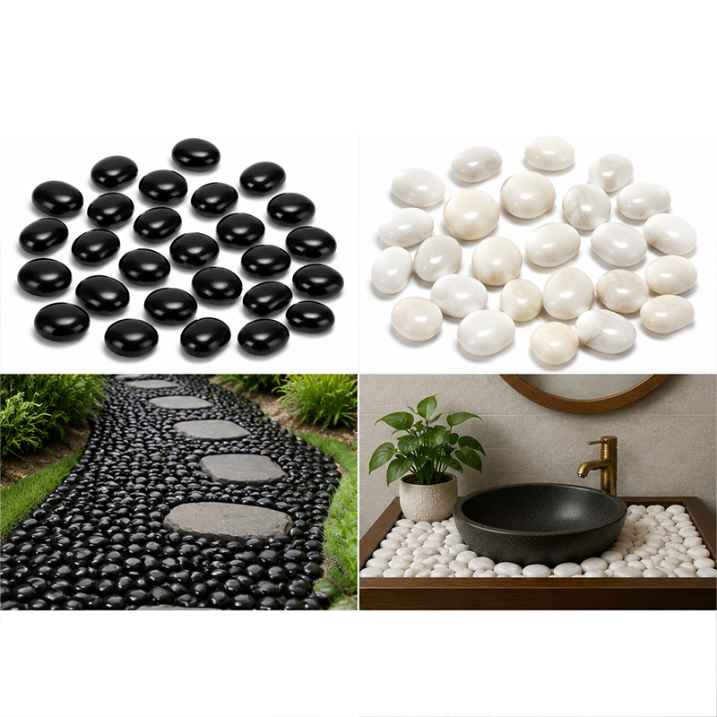 White&Black Polished River Roc - Aquarium Decoration Rock recensie en prijs