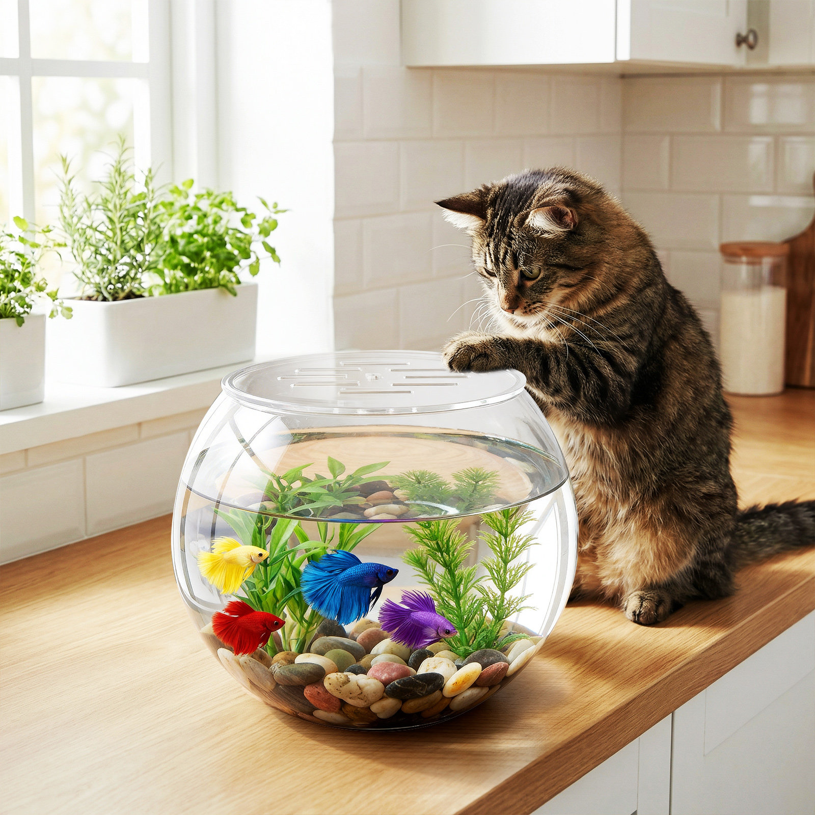 Round Acrylic Aquarium Cover 2 - Aquarium Fish Jumping recensie en prijs