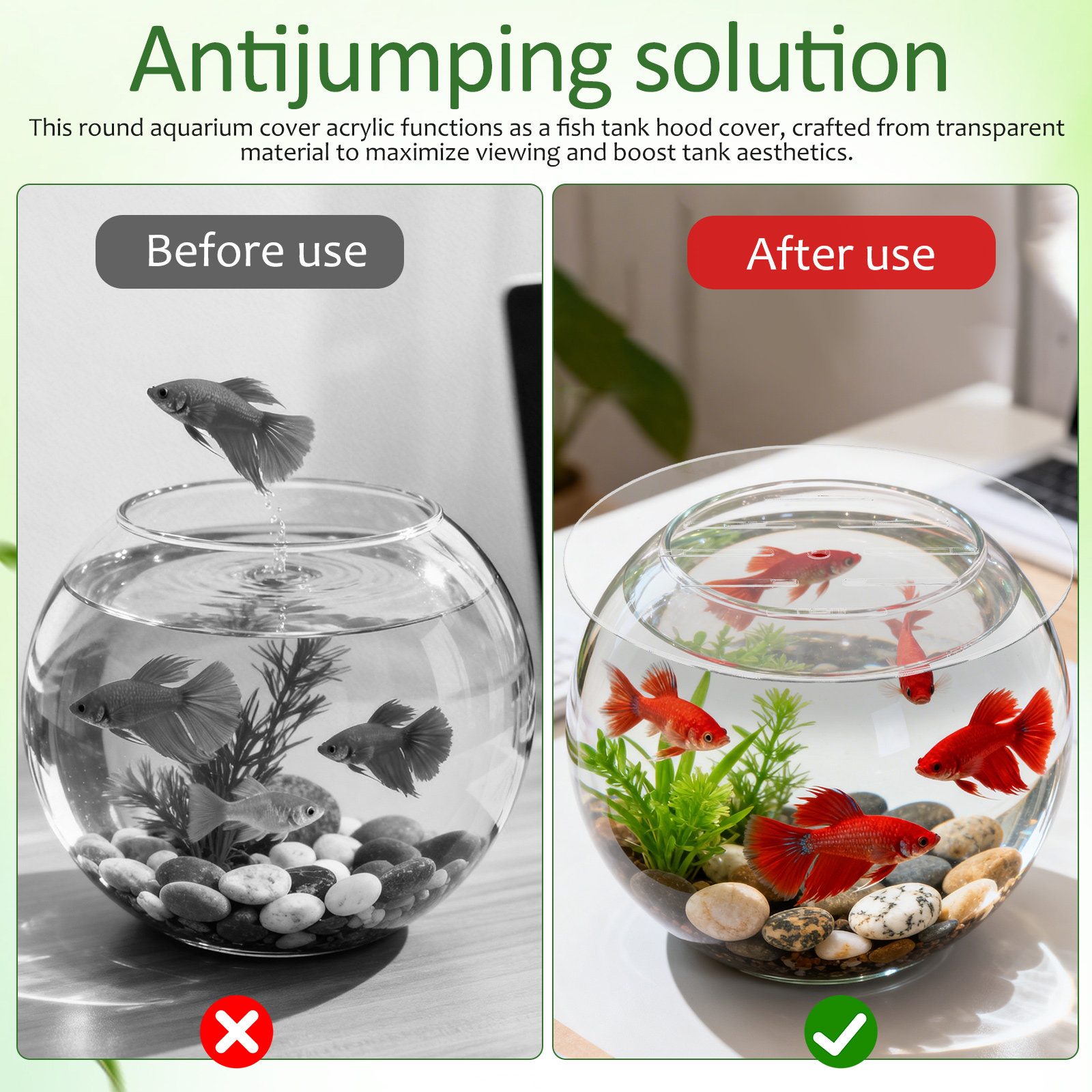 Round Acrylic Aquarium Cover 2 - Aquarium Fish Jumping recensie en prijs