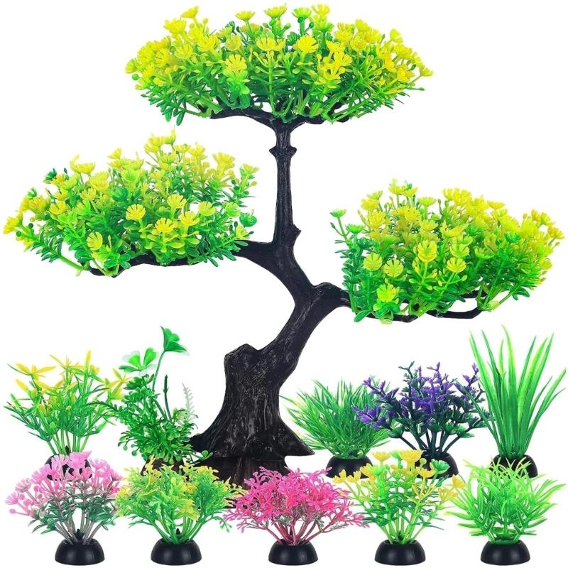 10 Pcs Artificial Green Aquati - Aquarium Fish Hiding Spot recensie en prijs