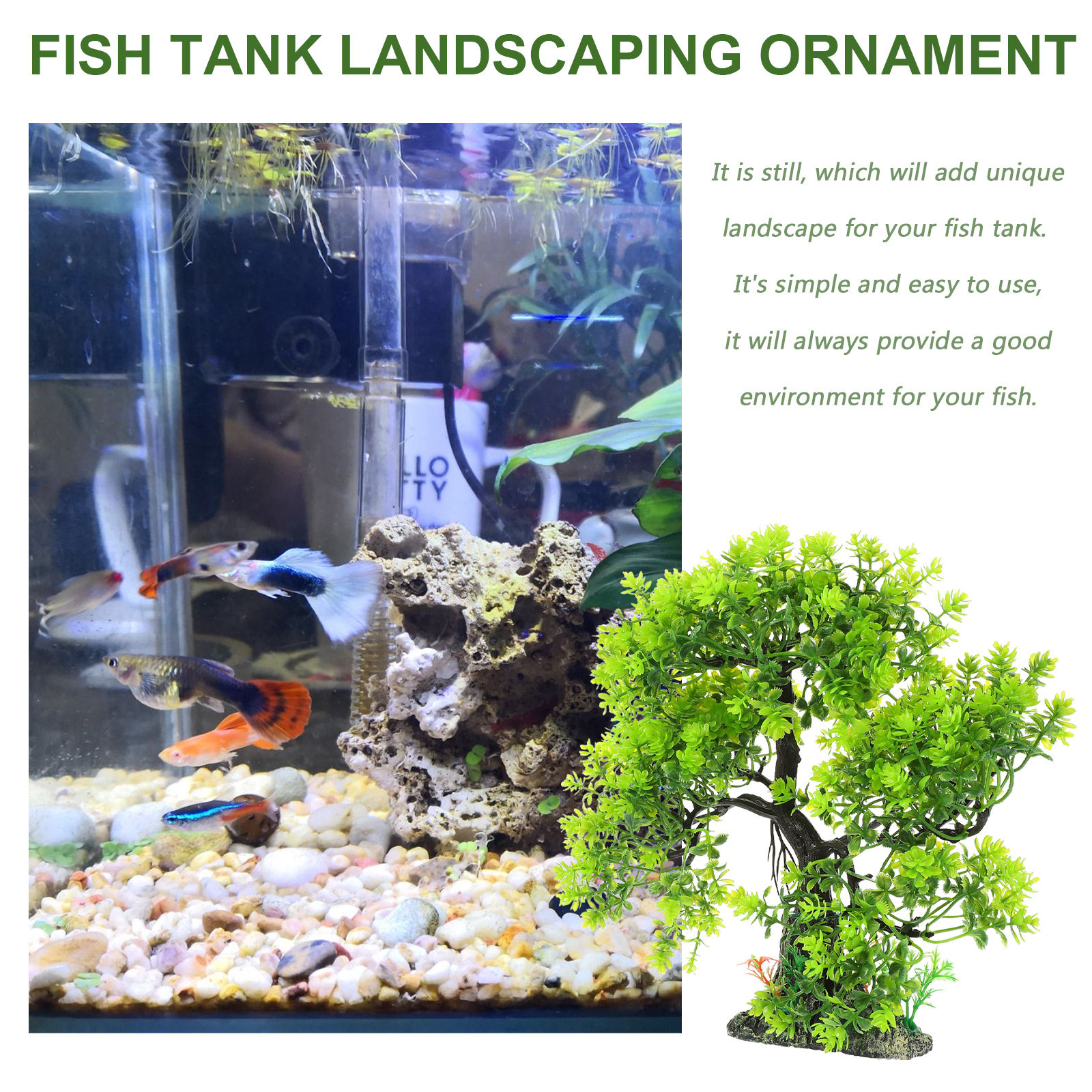 Green Artificial Aquarium Tree - Aquarium Fish Hiding Spot recensie en prijs