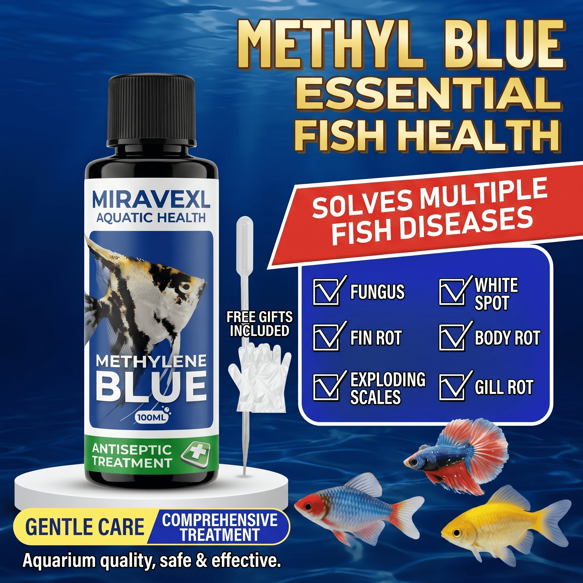 MIRAVEXL 100ml Methylene Blue  - Aquarium Fish Parasites recensie en prijs