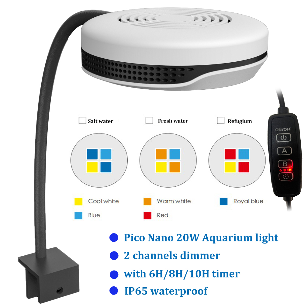 Clip on 20W LED Aquarium Light - Refugium Light Nano recensie en prijs